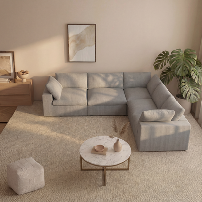 CloudComfort™ Modular Washable Classic Sofa - 5 Seater Corner Sectional