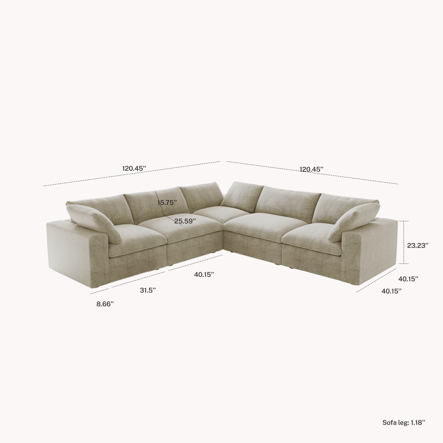 CloudComfort™ Modular Washable Classic Sofa - Slipcovers Only