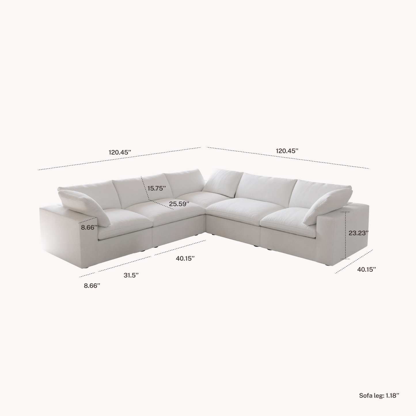 CloudComfort™ Modular Washable Classic Sofa - Slipcovers Only