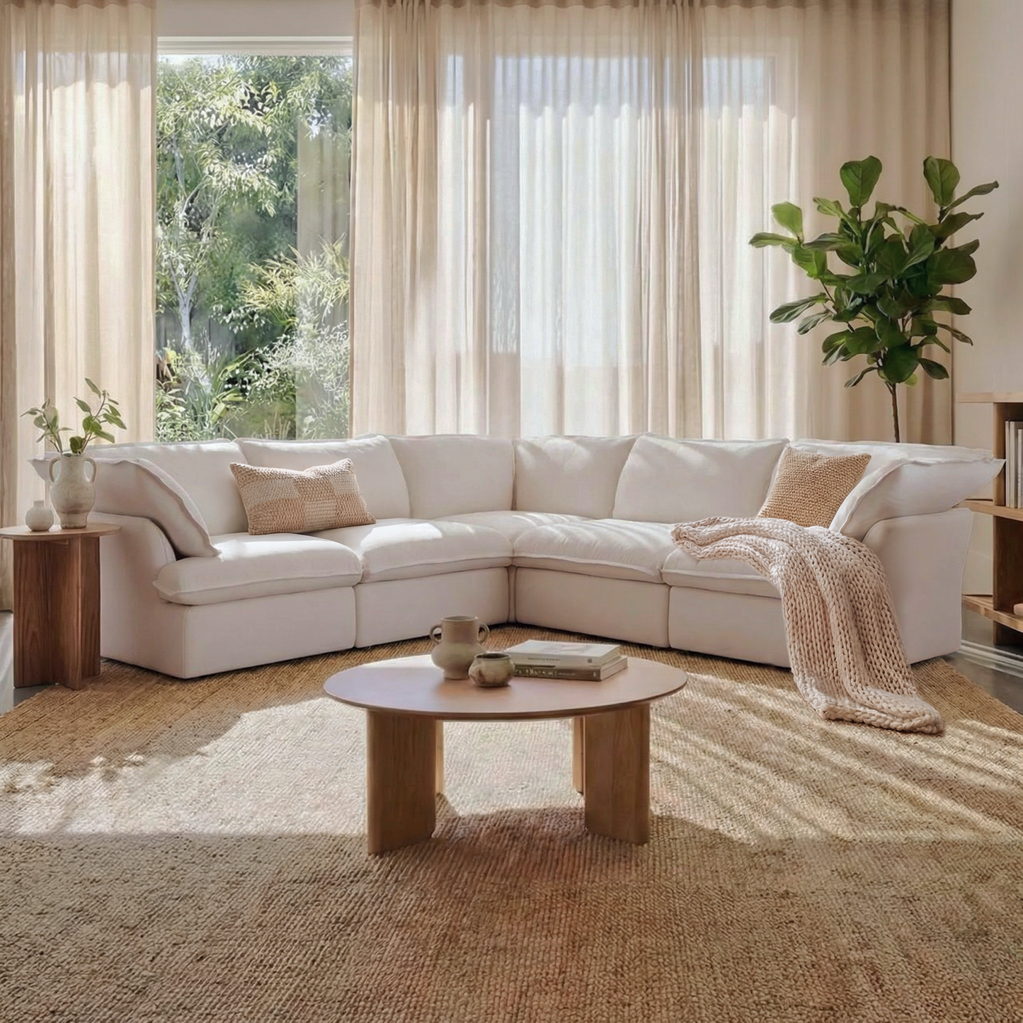 CloudComfort™ Modular Washable Luxe Sofa - 5 Seater Corner Sectional