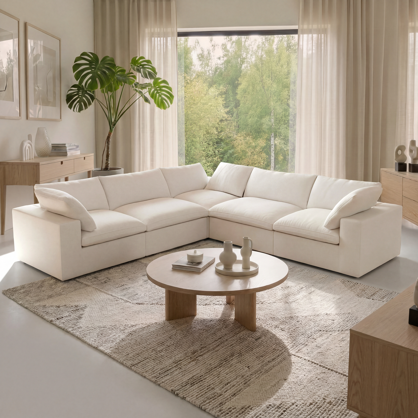 CloudComfort™ Modular Washable Classic Sofa - 5 Seater Corner Sectional