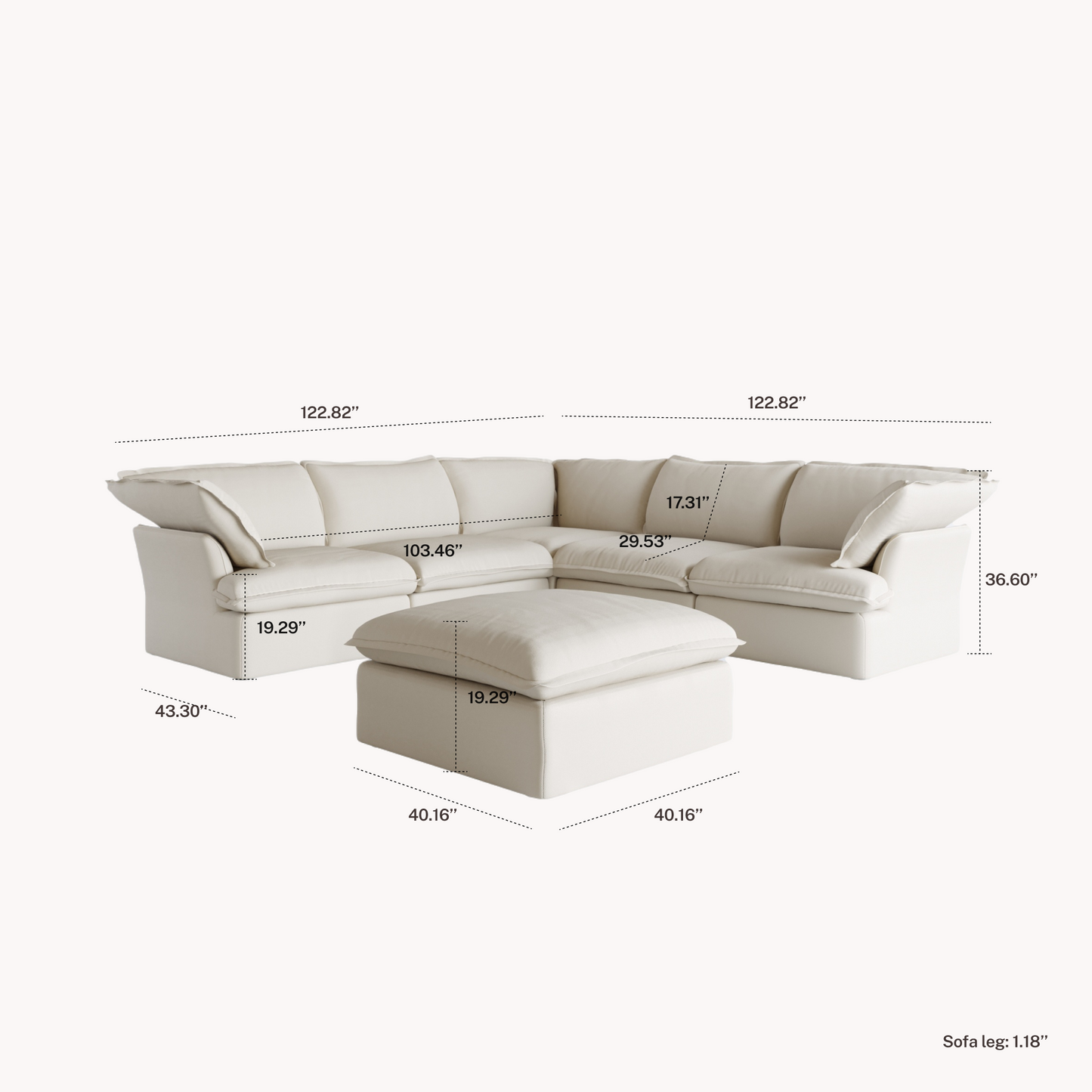 CloudComfort™ Modular Washable Luxe Sofa - Slipcovers Only