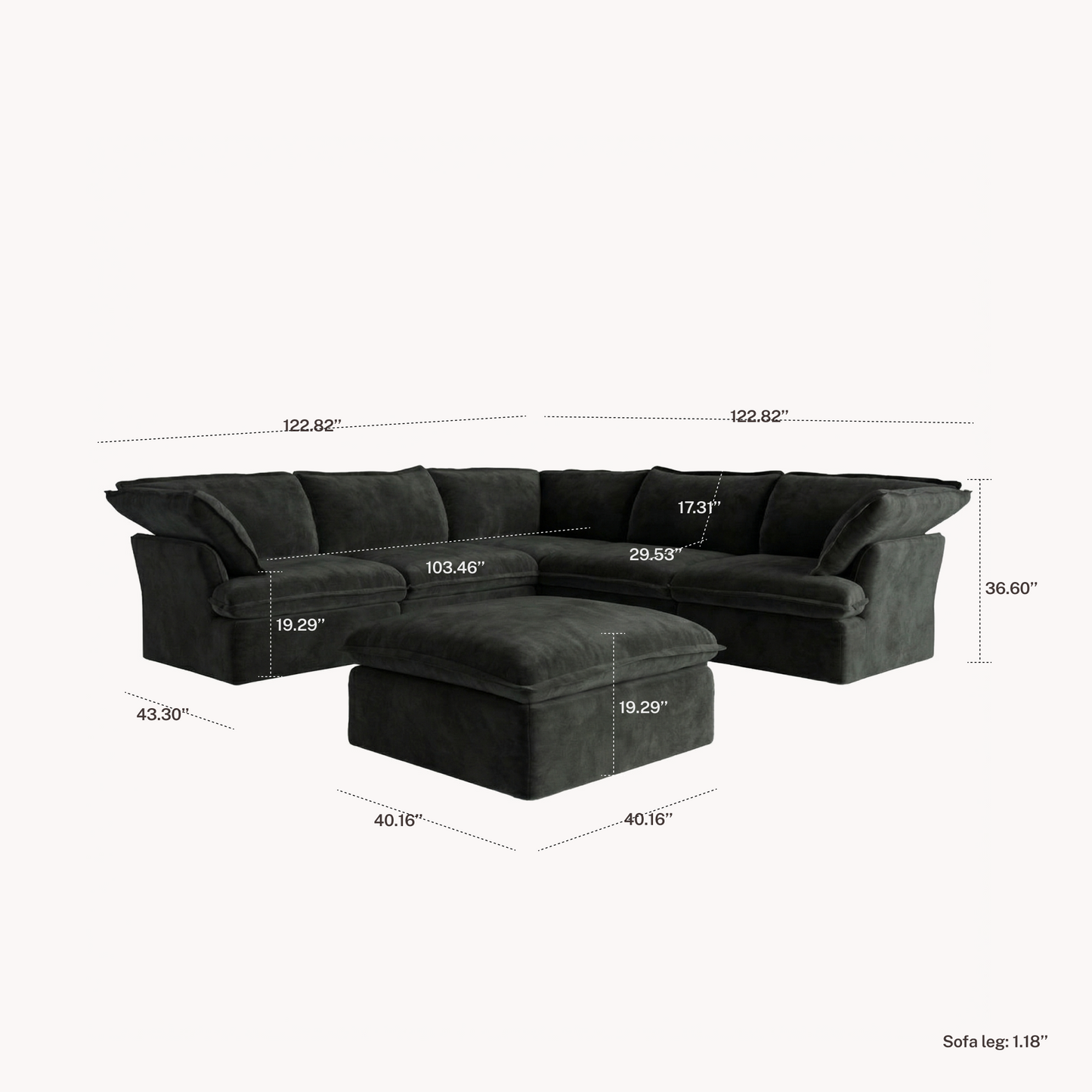 CloudComfort™ Modular Washable Luxe Sofa - Slipcovers Only