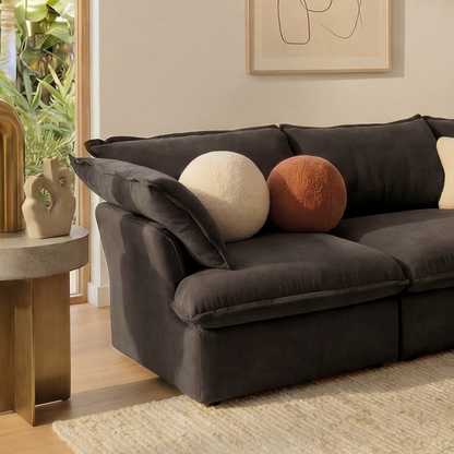 CloudComfort™ Modular Washable Luxe Sofa - 5 Seater Corner Sectional + Ottoman