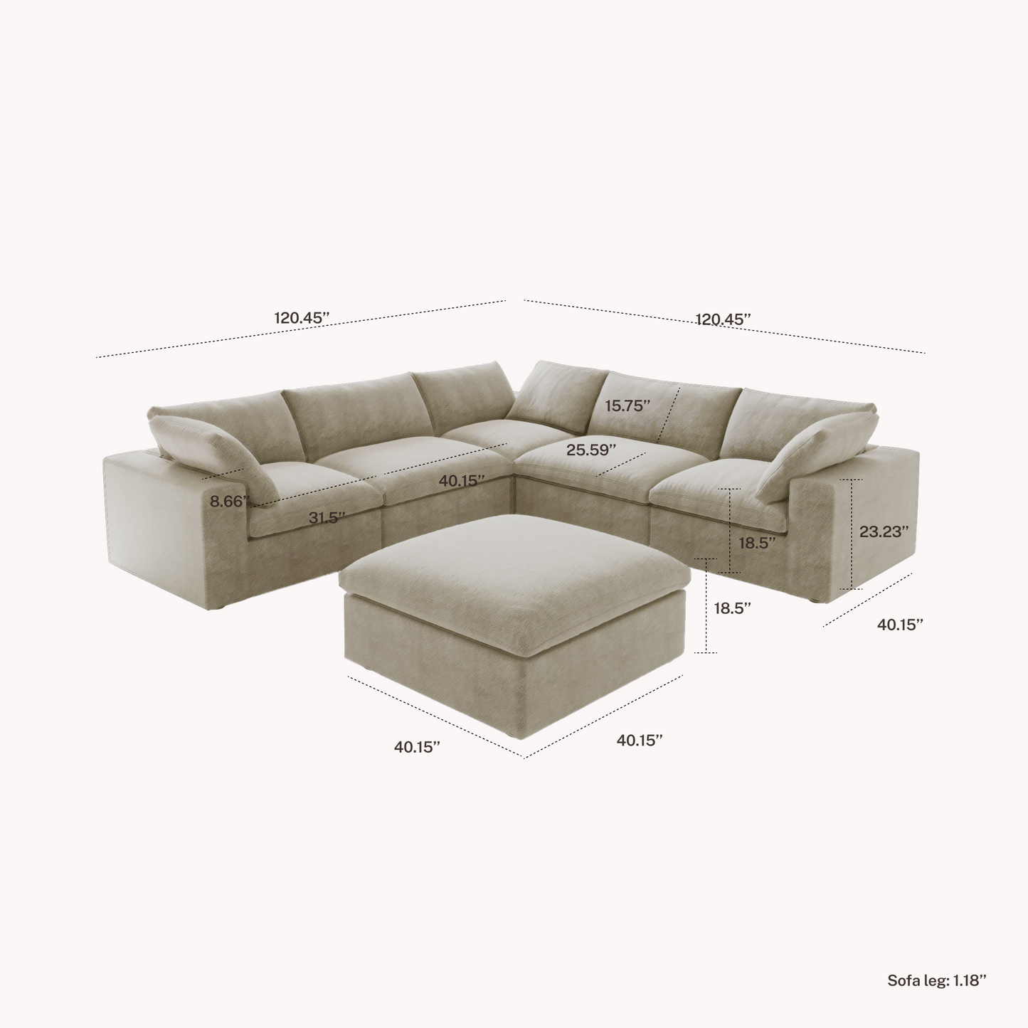 CloudComfort™ Modular Washable Classic Sofa - Slipcovers Only