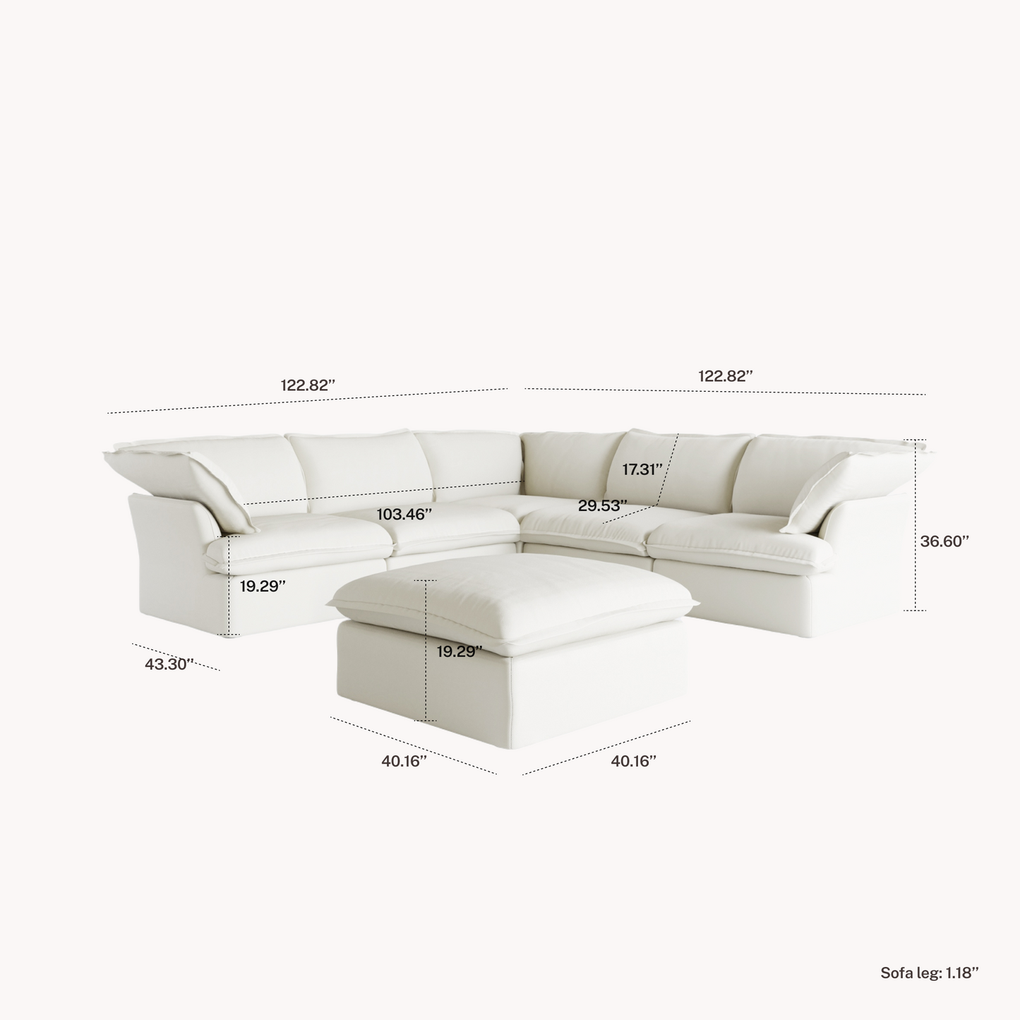 CloudComfort™ Modular Washable Luxe Sofa - Slipcovers Only