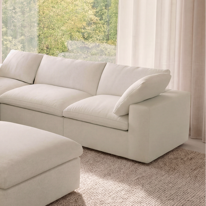 CloudComfort™ Modular Washable Classic Sofa - 5 Seater Corner Sectional + Ottoman