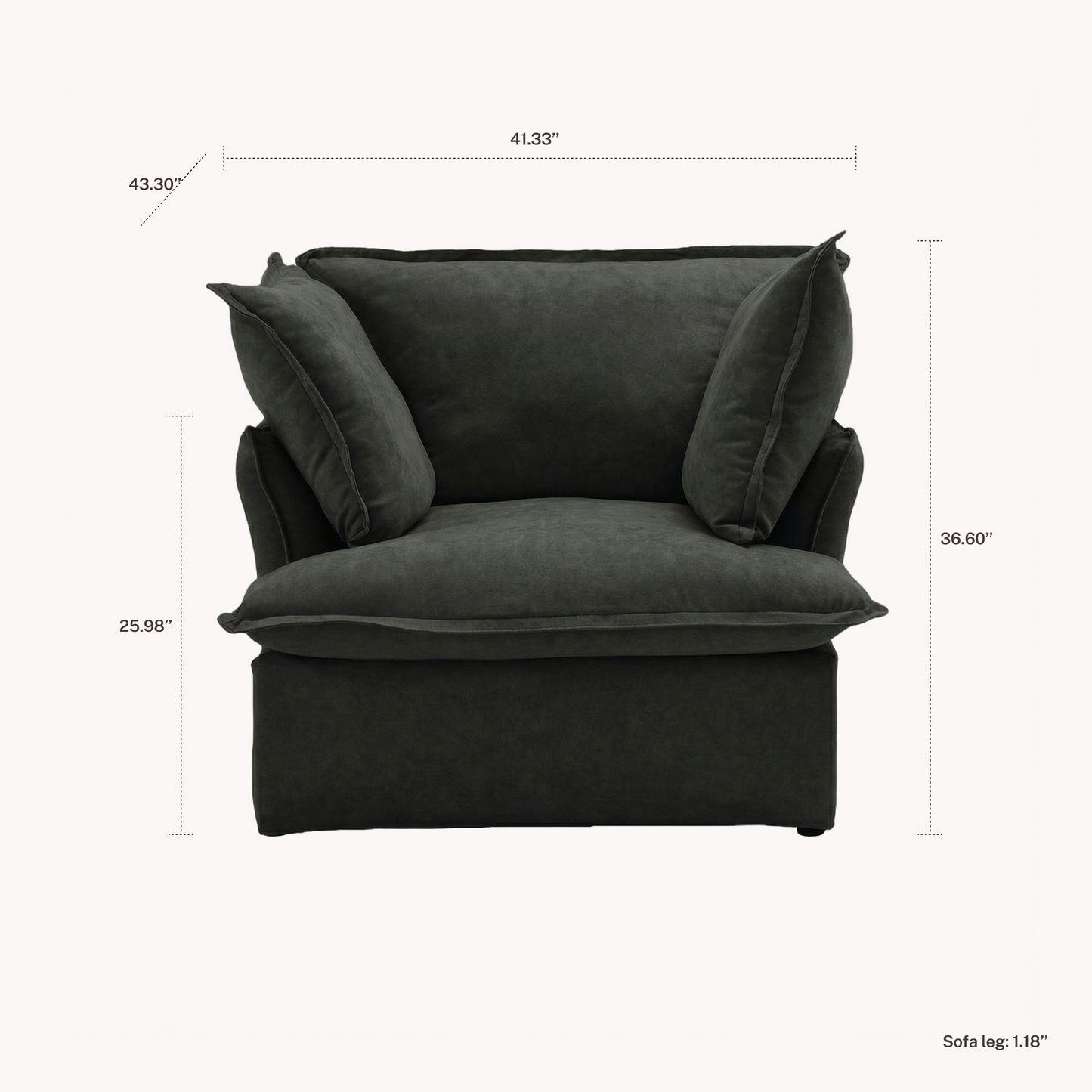 CloudComfort™ Modular Washable Luxe Sofa - Armchair