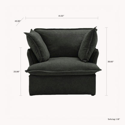 CloudComfort™ Modular Washable Luxe Sofa - Armchair