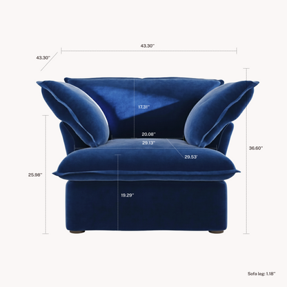 CloudComfort™ Modular Washable Luxe Sofa - Armchair