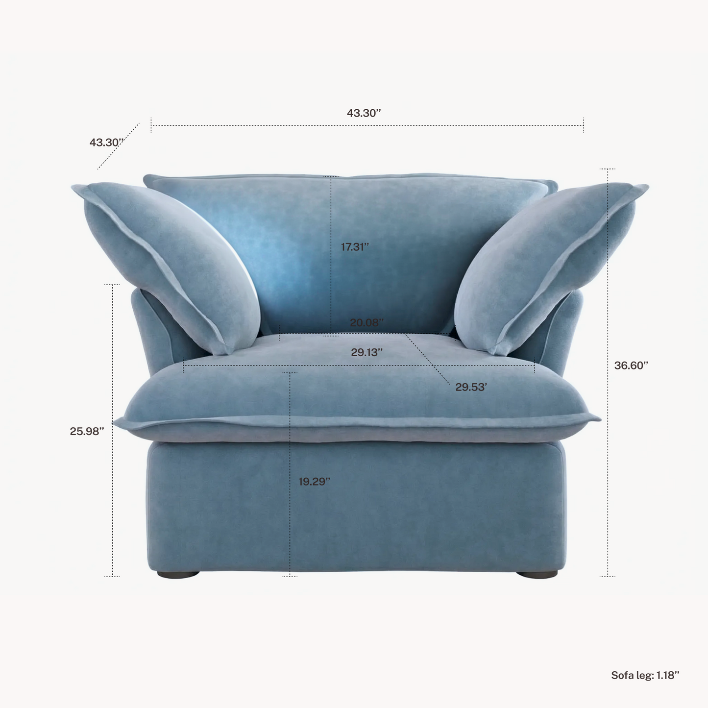 CloudComfort™ Modular Washable Luxe Sofa - Armchair