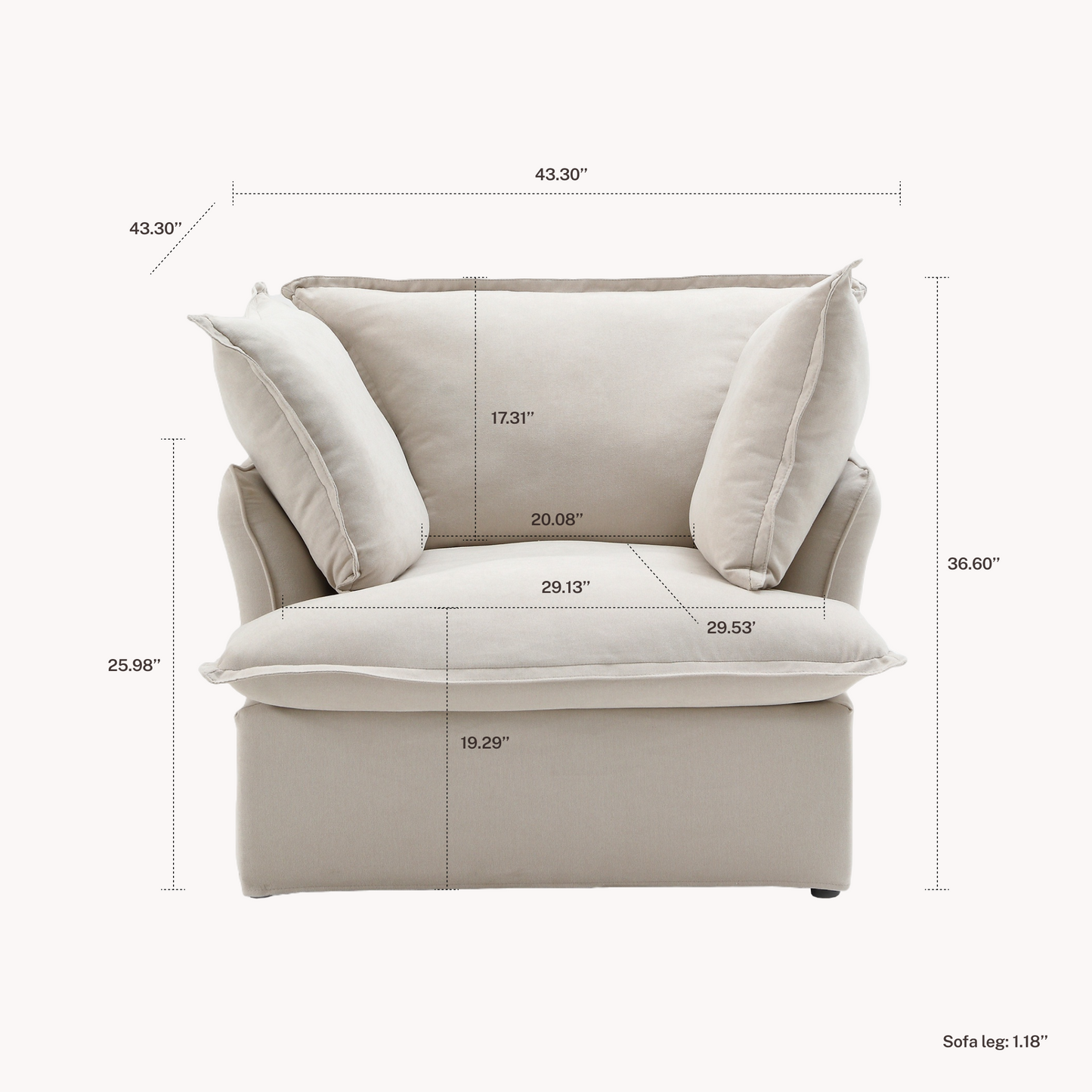 CloudComfort™ Modular Washable Luxe Sofa - Slipcovers Only