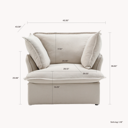 CloudComfort™ Modular Washable Luxe Sofa - Slipcovers Only
