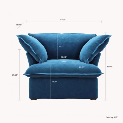 CloudComfort™ Modular Washable Luxe Sofa - Armchair