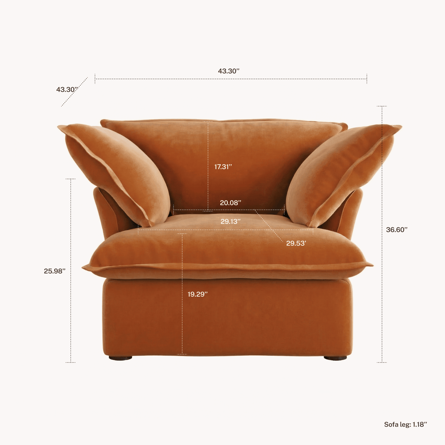 CloudComfort™ Modular Washable Luxe Sofa - Armchair