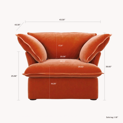 CloudComfort™ Modular Washable Luxe Sofa - Armchair