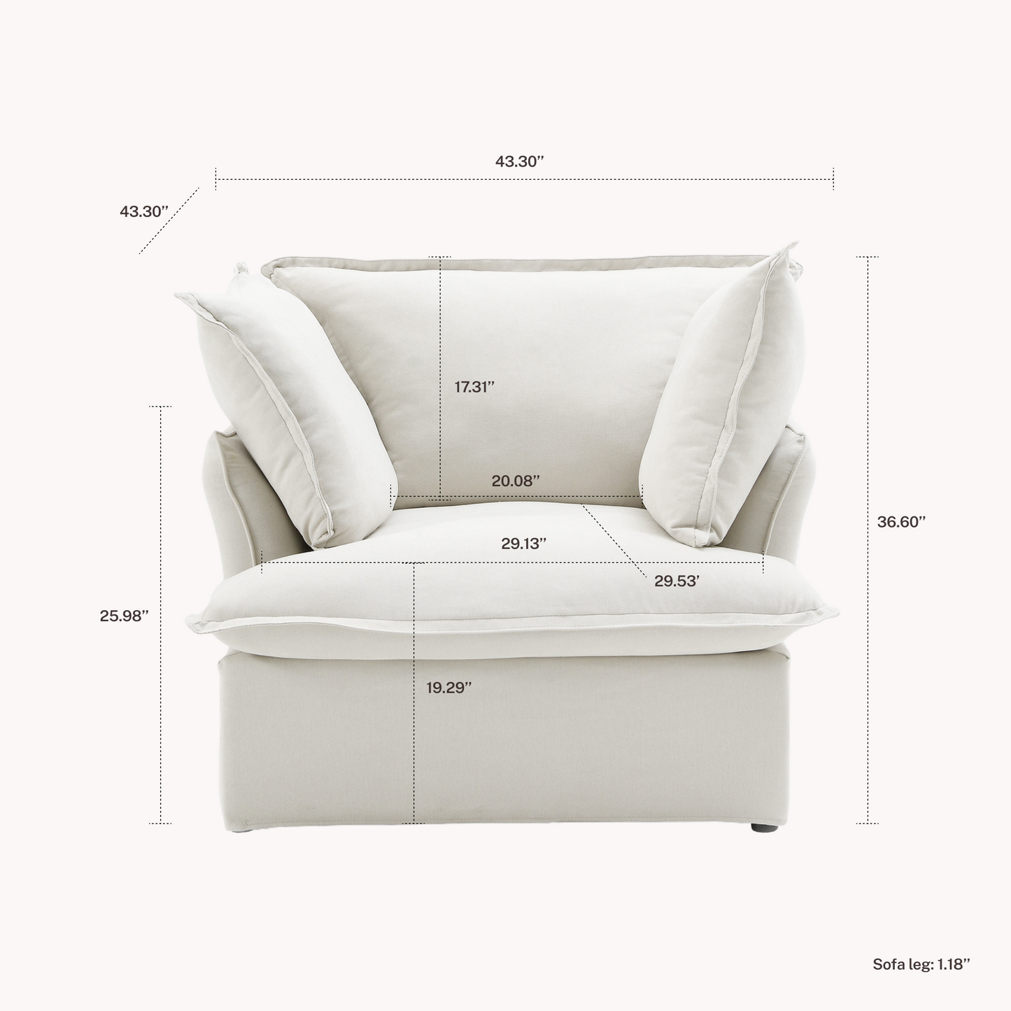 CloudComfort™ Modular Washable Luxe Sofa - Slipcovers Only