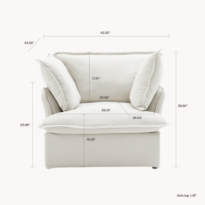 CloudComfort™ Modular Washable Luxe Sofa - Slipcovers Only