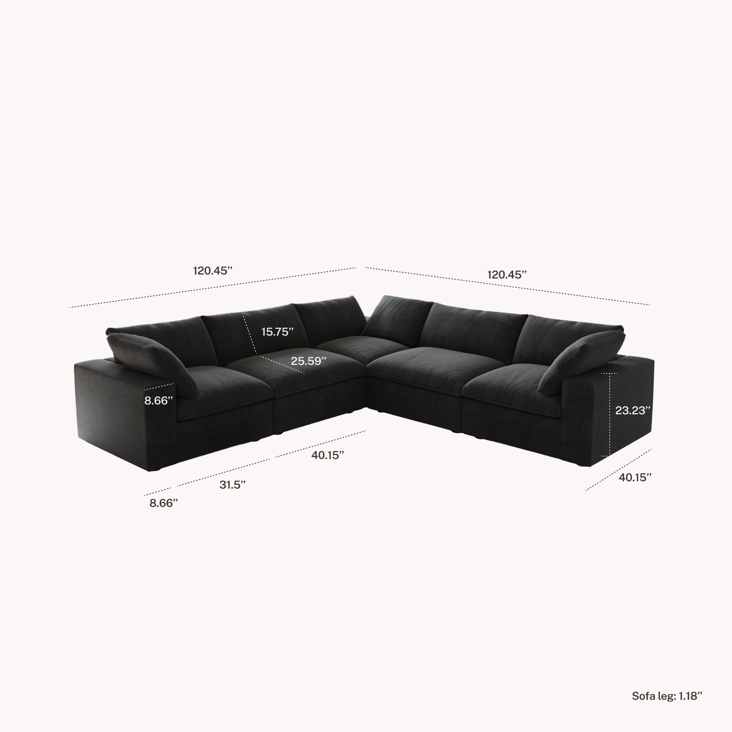 CloudComfort™ Modular Washable Classic Sofa