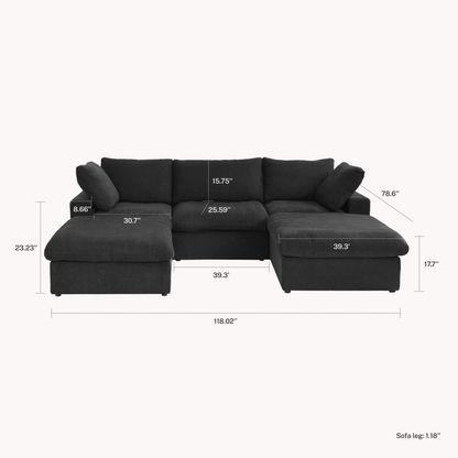 CloudComfort™ Modular Washable Classic Sofa