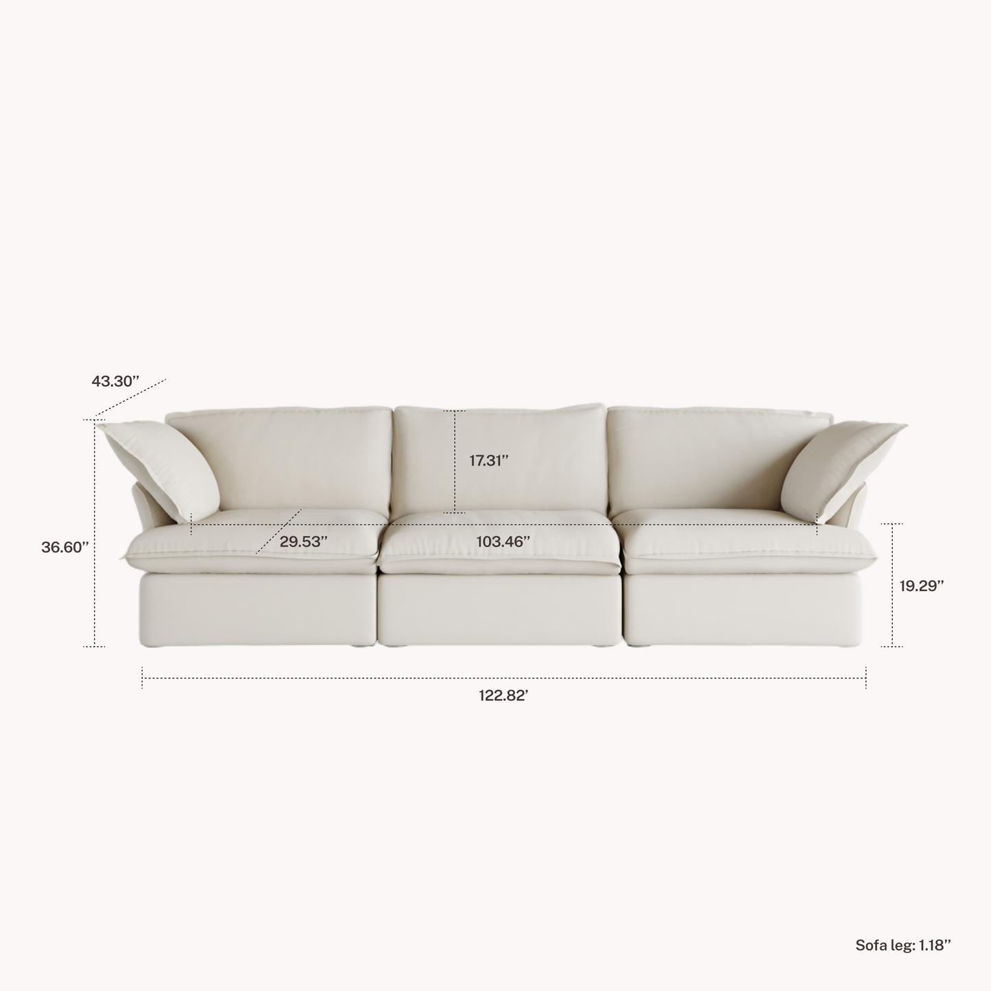 CloudComfort™ Modular Washable Luxe Sofa