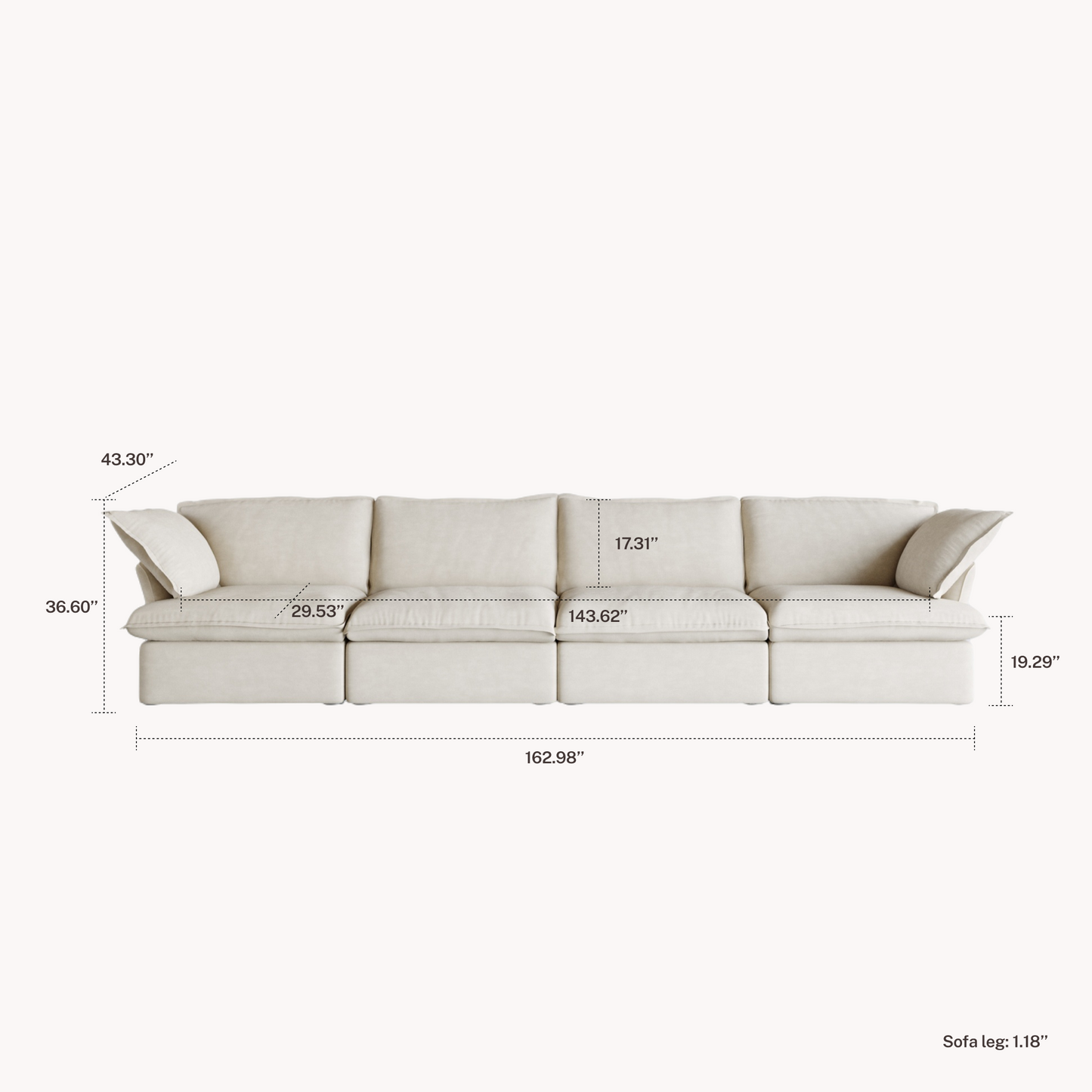 CloudComfort™ Modular Washable Luxe Sofa