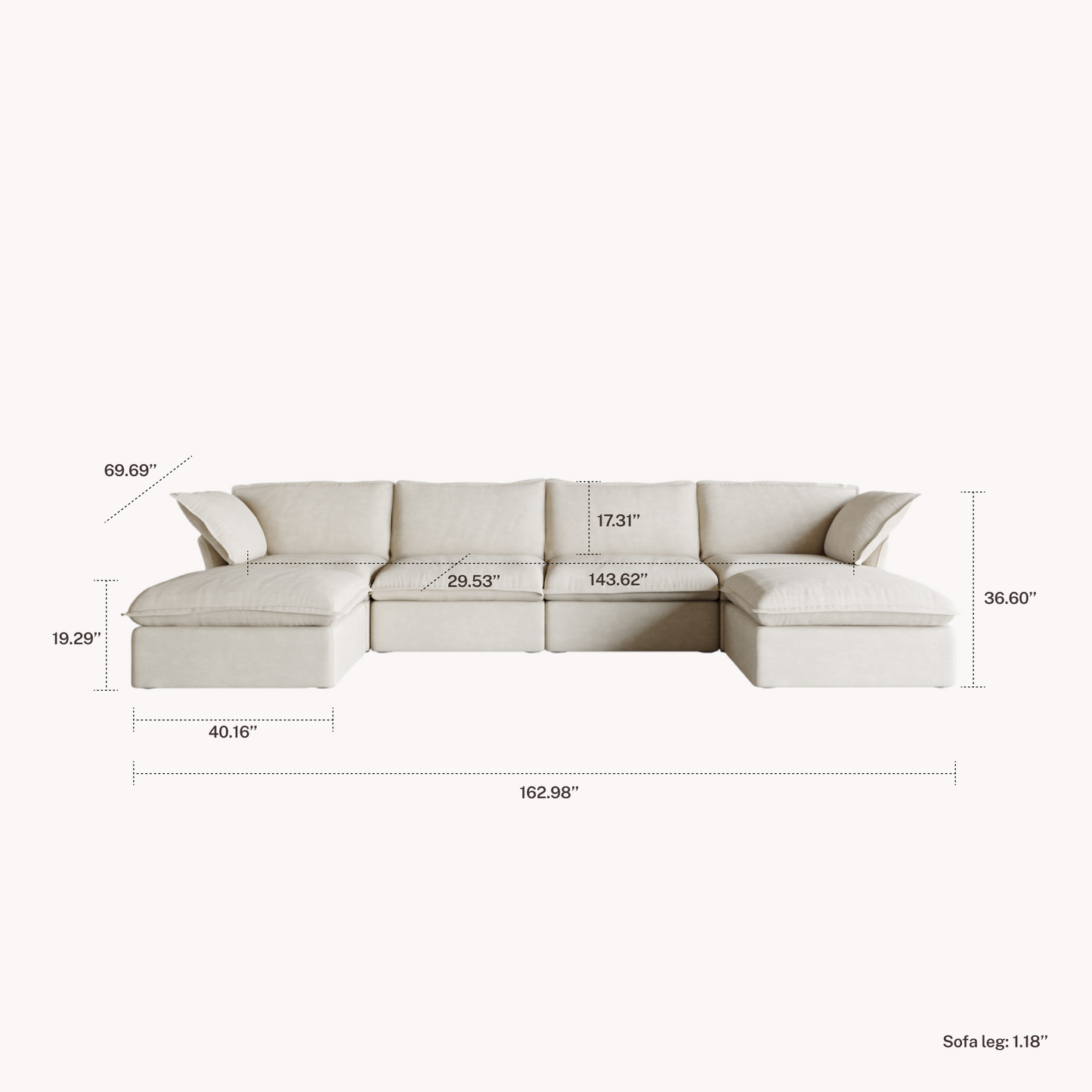 CloudComfort™ Modular Washable Luxe Sofa