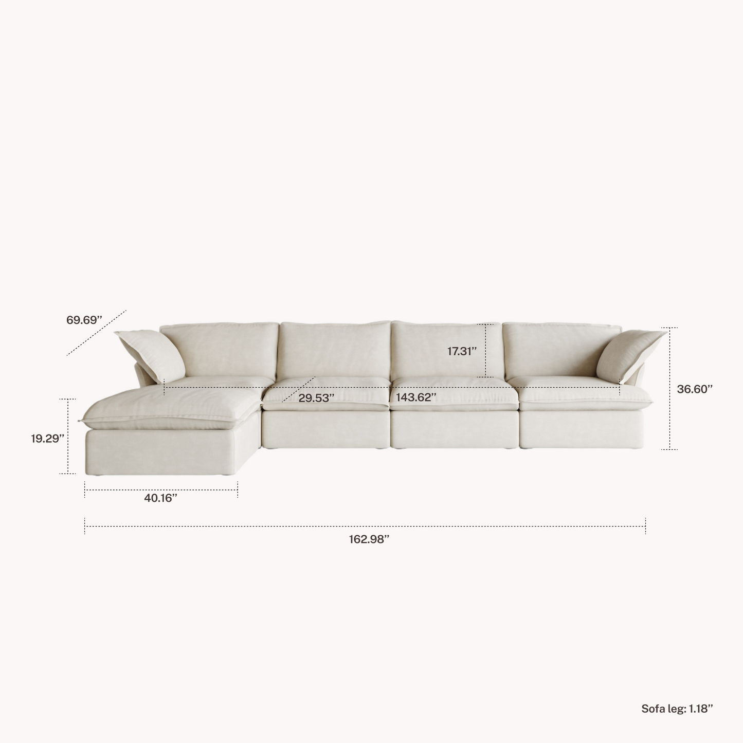CloudComfort™ Modular Washable Luxe Sofa