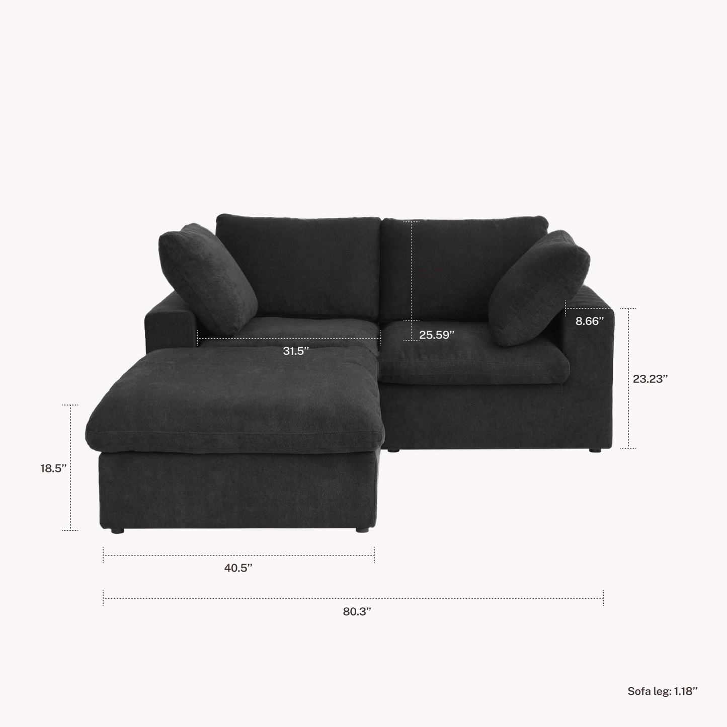 CloudComfort™ Modular Washable Classic Sofa