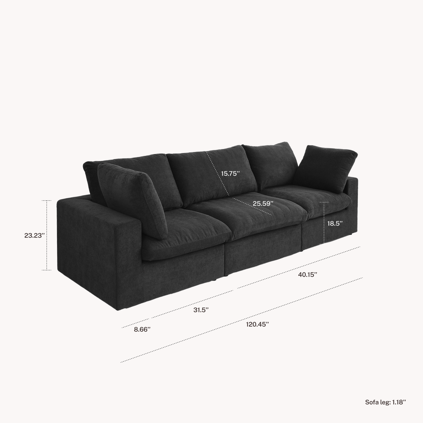 CloudComfort™ Modular Washable Classic Sofa