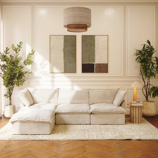 CloudComfort™ Modular Washable Luxe Sofa - 3 Seater Chaise