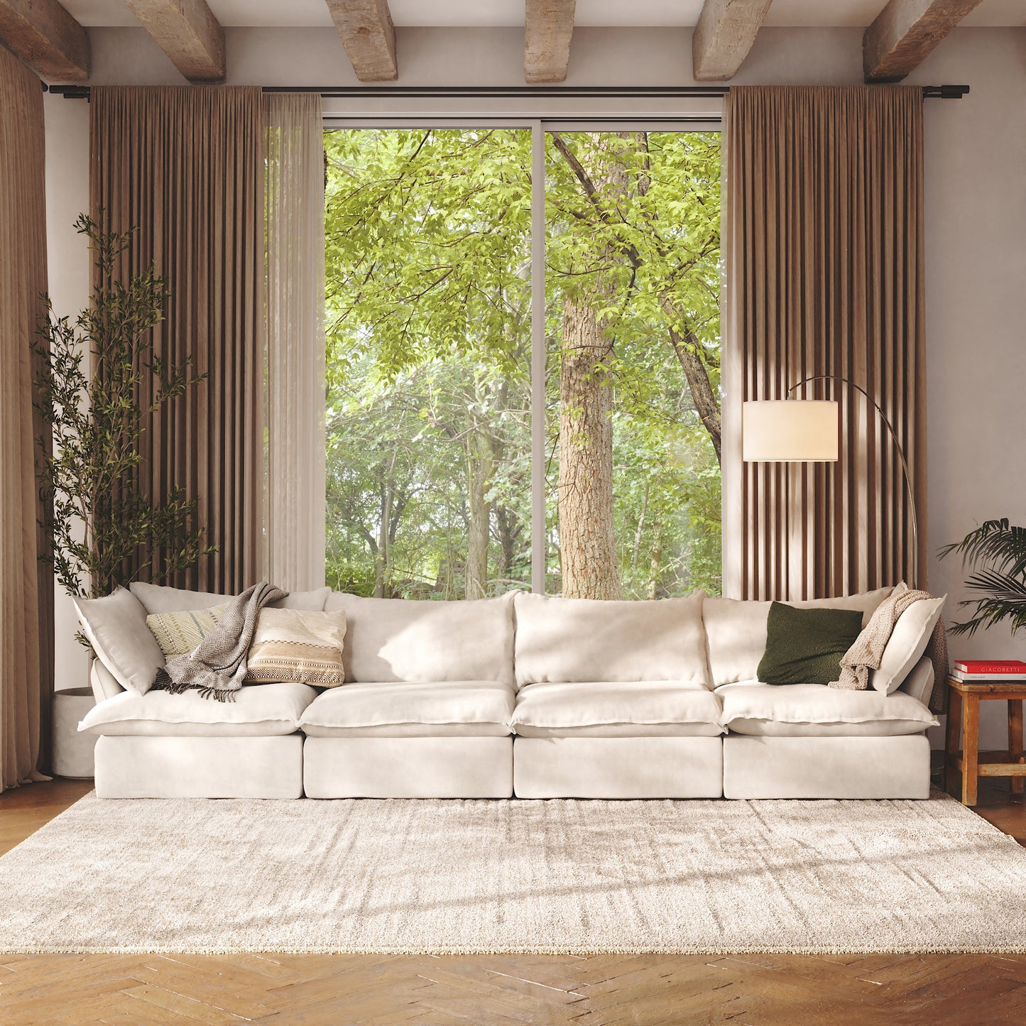 CloudComfort™ Modular Washable Luxe Sofa - 4 Seater