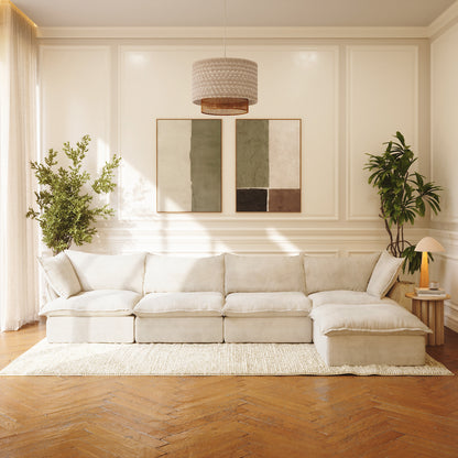 CloudComfort™ Modular Washable Luxe Sofa - 4 Seater Chaise