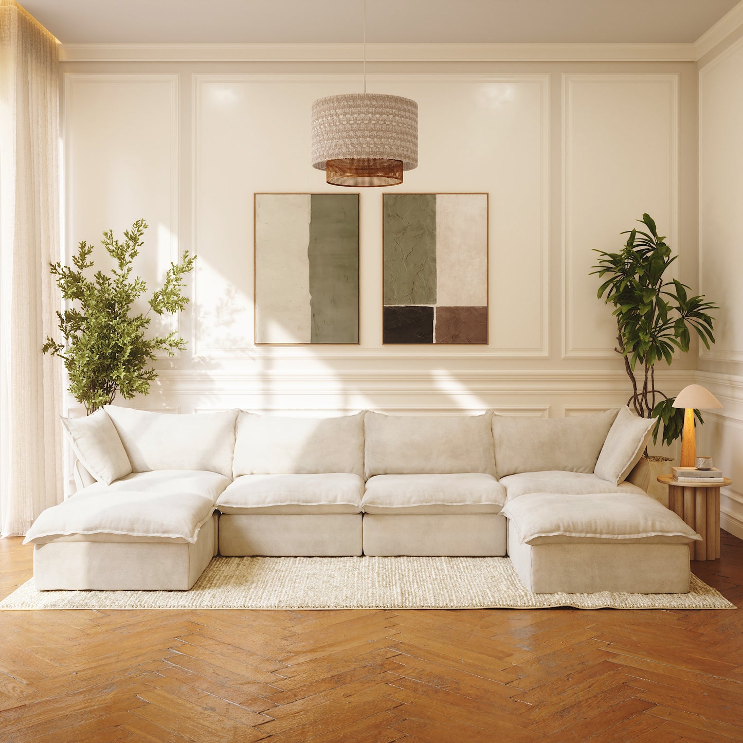 CloudComfort™ Modular Washable Luxe Sofa - 4 Seater U-Sectional