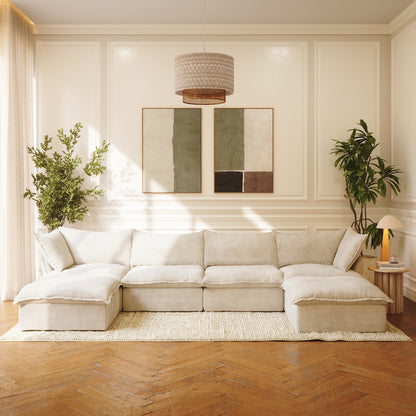 CloudComfort™ Modular Washable Luxe Sofa - 4 Seater U-Sectional