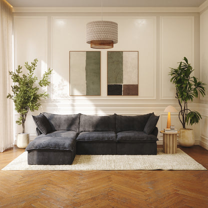 CloudComfort™ Modular Washable Luxe Sofa - 3 Seater Chaise
