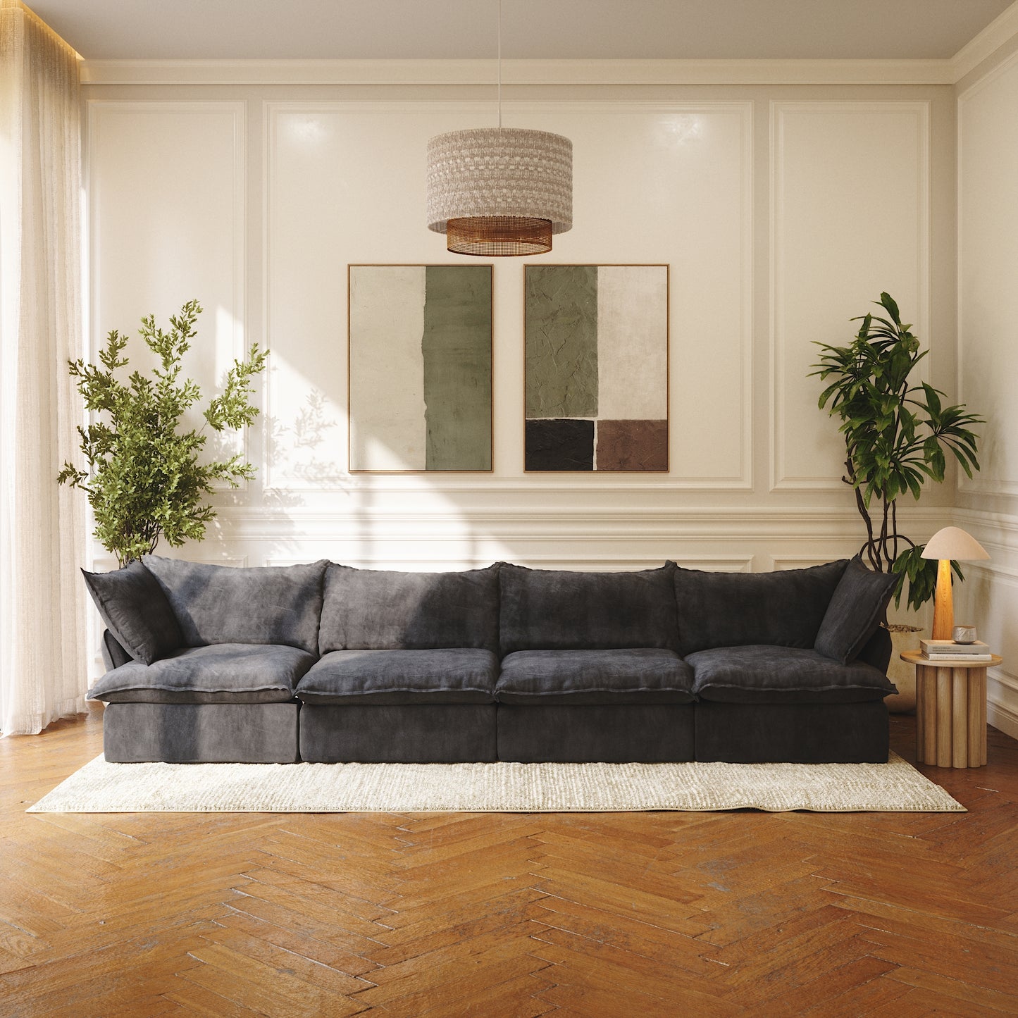 CloudComfort™ Modular Washable Luxe Sofa - 4 Seater