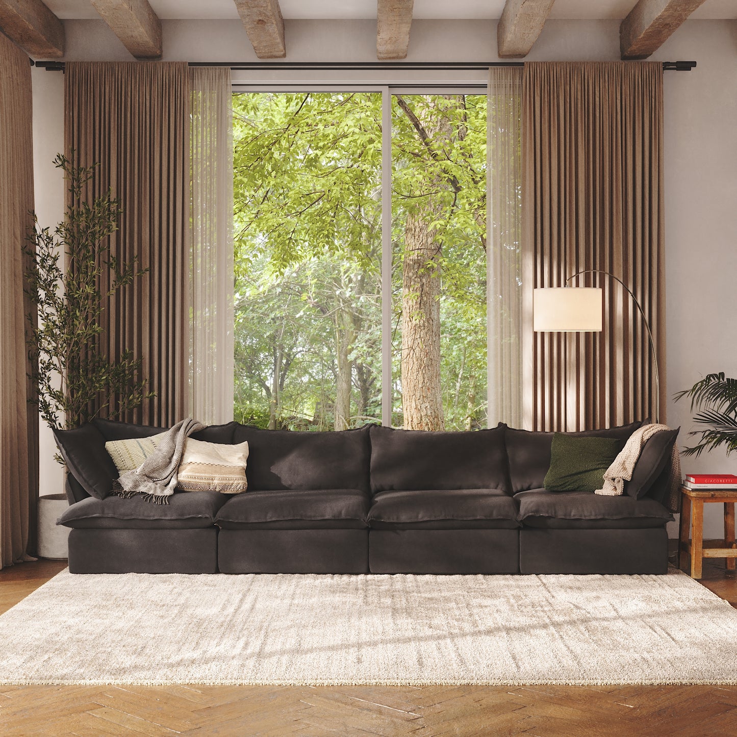 CloudComfort™ Modular Washable Luxe Sofa - 4 Seater
