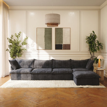 CloudComfort™ Modular Washable Luxe Sofa - 4 Seater Chaise