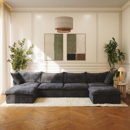 CloudComfort™ Modular Washable Luxe Sofa - 4 Seater U-Sectional