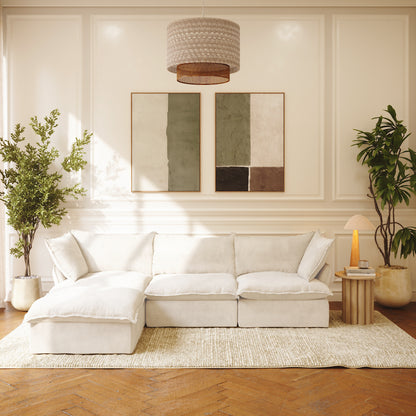 CloudComfort™ Modular Washable Luxe Sofa - 3 Seater Chaise