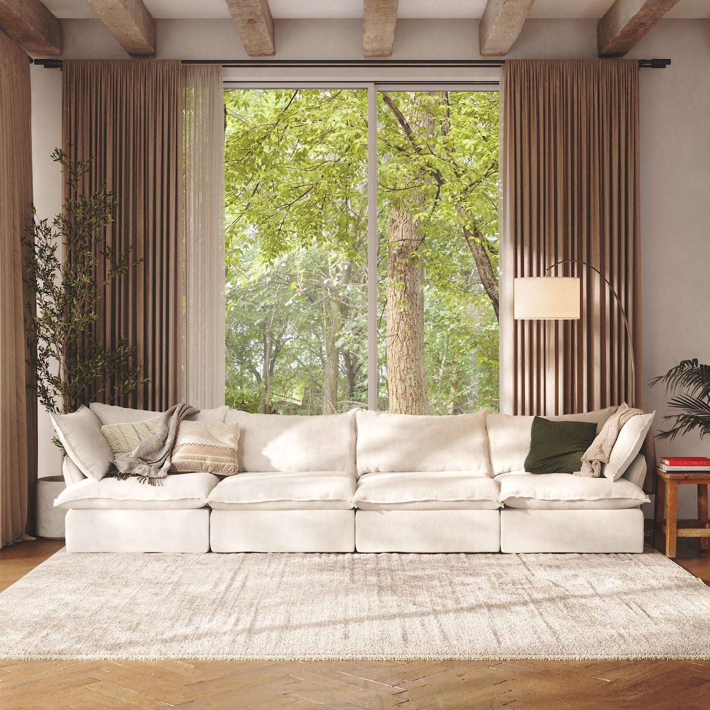 CloudComfort™ Modular Washable Luxe Sofa - 4 Seater