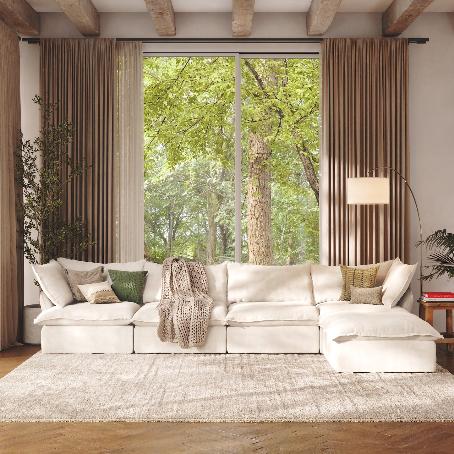 CloudComfort™ Modular Washable Luxe Sofa - 4 Seater Chaise
