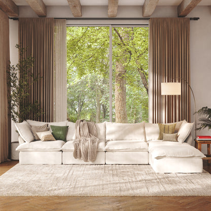 CloudComfort™ Modular Washable Luxe Sofa - 4 Seater Chaise