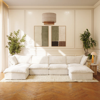 CloudComfort™ Modular Washable Luxe Sofa - 4 Seater U-Sectional