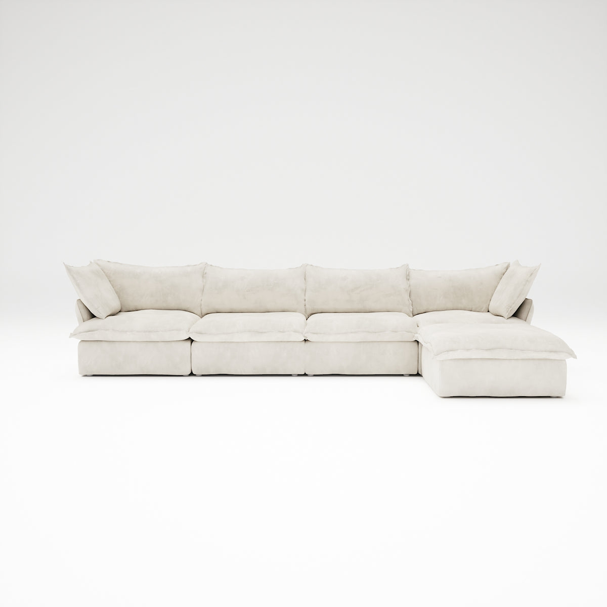 CloudComfort™ Modular Washable Luxe Sofa - 4 Seater Chaise