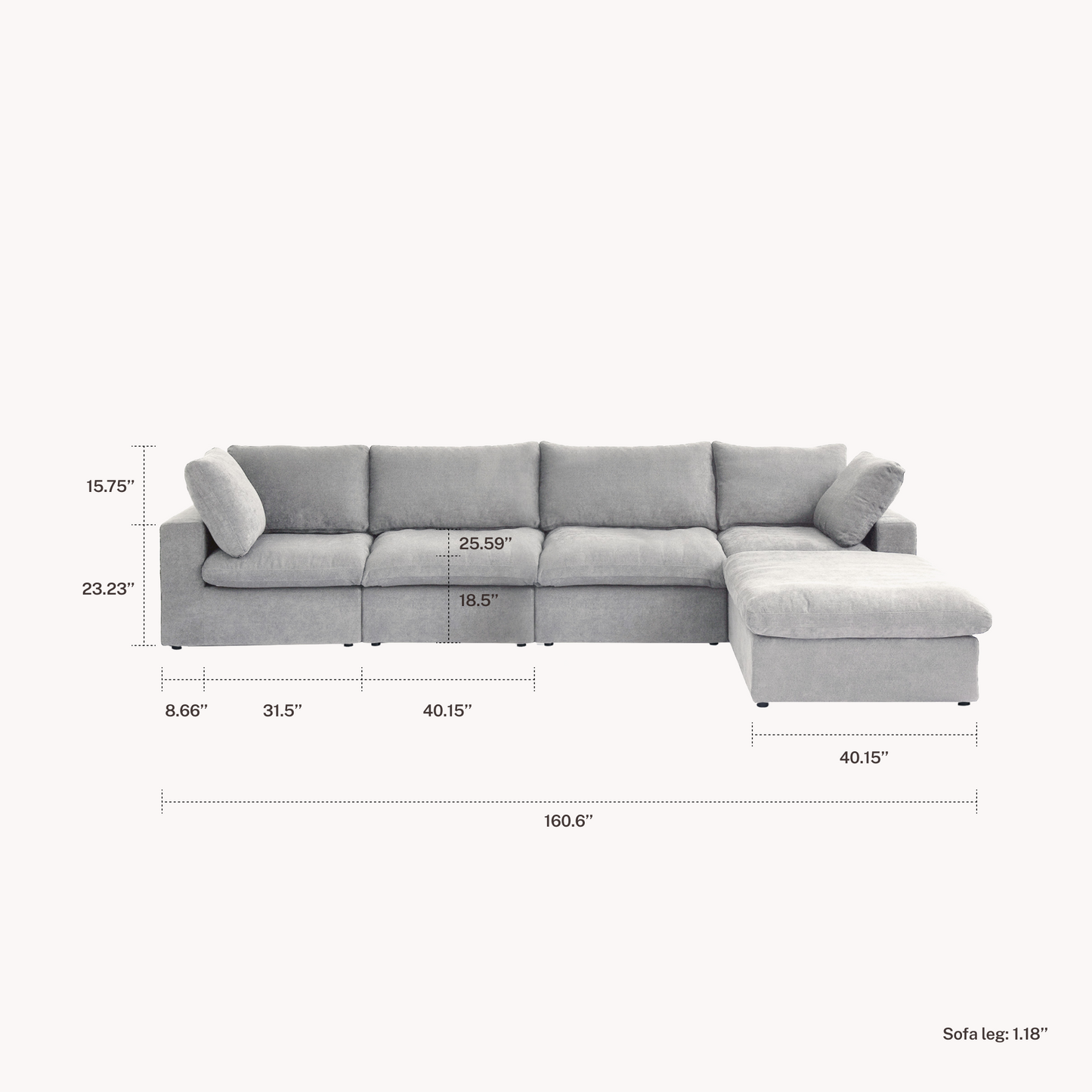 CloudComfort™ Modular Washable Classic Sofa