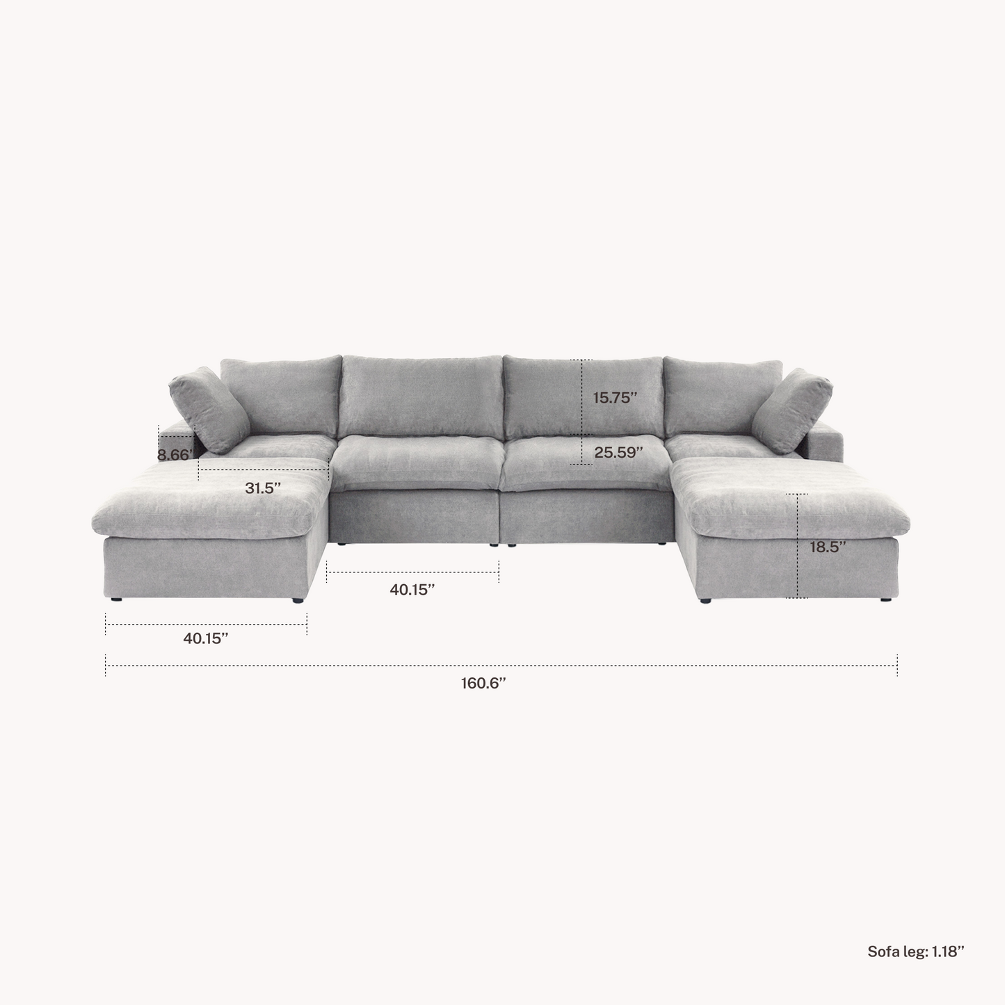 CloudComfort™ Modular Washable Classic Sofa