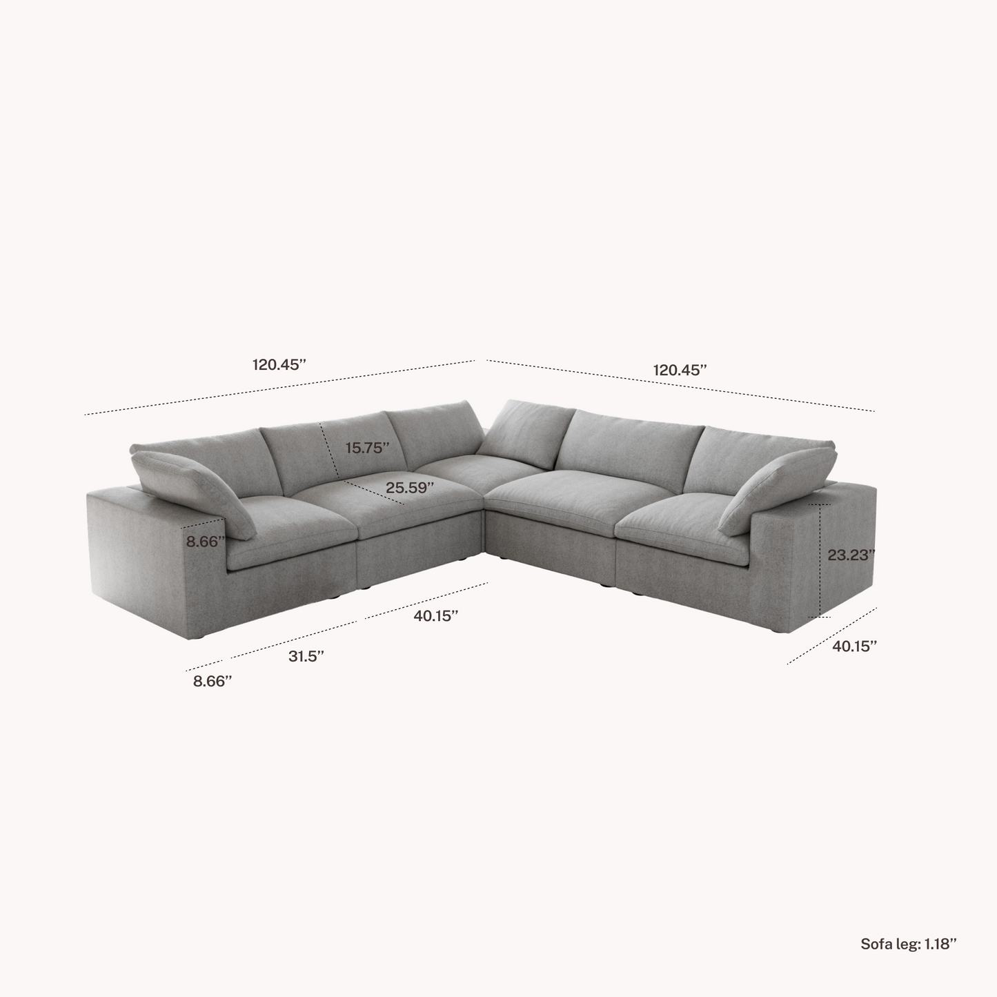 CloudComfort™ Modular Washable Classic Sofa
