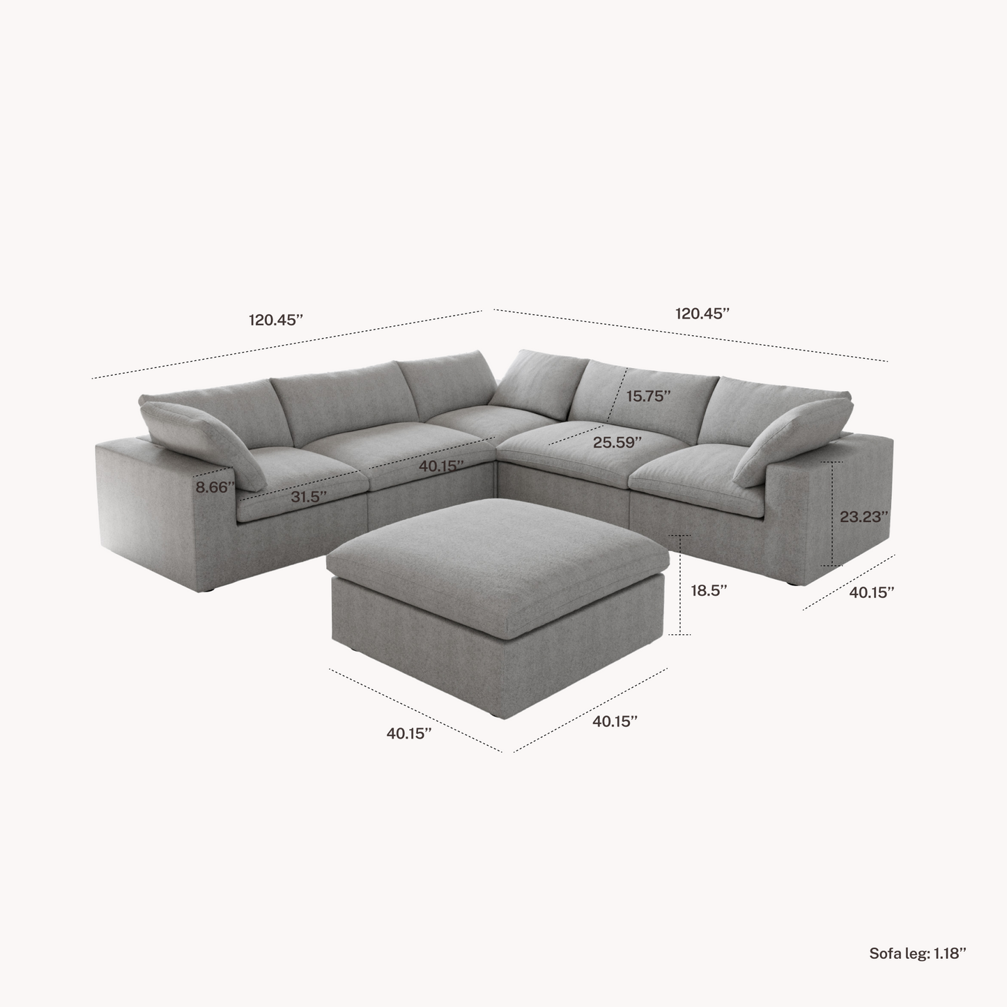 CloudComfort™ Modular Washable Classic Sofa
